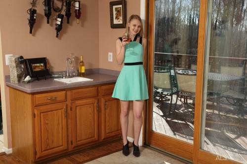 Excellent american young Lily Rader in fancy skirt exhibiting small tits and dildoing - Usa on nudesceleb.com