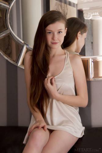 Sylphlike ukrainian dark-haired teen Emily Bloom exhibiting big hooters and shaved pussy - Ukraine on nudesceleb.com