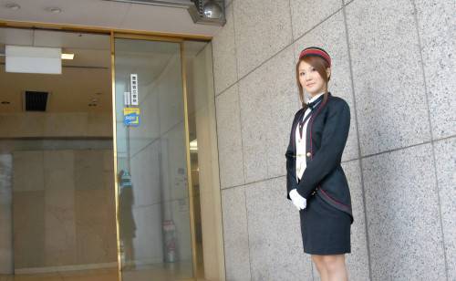 Uniform Girl Riri Idols Lifts Skirt Up And Stretches The Long Stockings Legs on nudesceleb.com