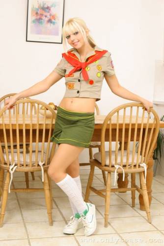 Girl Scout Rachel C Strips Down To Her White Cotton Panties And Shows Her Perky Tits on nudesceleb.com