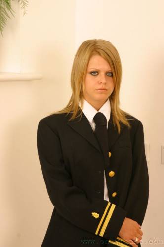 Fair Chick Sammy Jo Strips Off Her Navy Uniform And Admirably Poses In Lingerie on nudesceleb.com