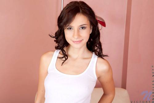 Petite Brunette Cutie Victory Nubiles With Smooth Pussy And Alluring Smile Gets Nude on nudesceleb.com