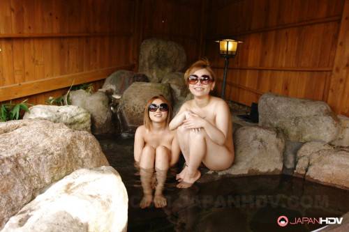 Japanese girls get naked outdoor and showing their hairy pussies for public - Japan on nudesceleb.com