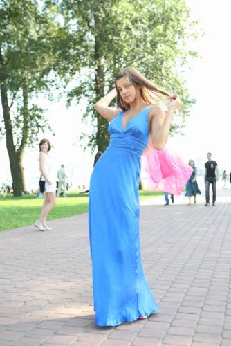 Melena A Gets Rid Of Her Blue Dress In Public And Shows Off That Peachy Pussy Of Hers on nudesceleb.com