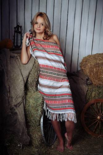 Inviting And Charming Blonde Hottie Edita Recna Gets Nude For Us In A Barn on nudesceleb.com