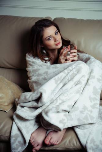 Brunette Beauty Winds Down With Her Favorite Tea And Some Masturbation Action on nudesceleb.com