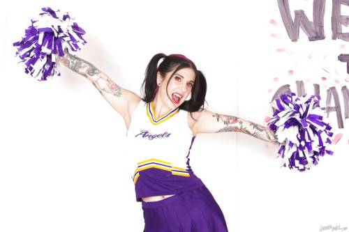 Very attractive american hottie Joanna Angel in underwear revealing her ass and spreading her legs - Usa on nudesceleb.com