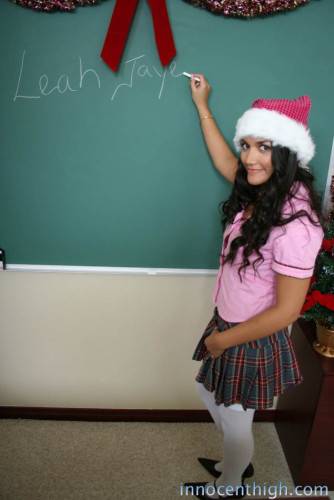 Black Haired Schoolgirl Leah Jaye In Pink Blouse Gets Fucked By Teacher On Christmas on nudesceleb.com
