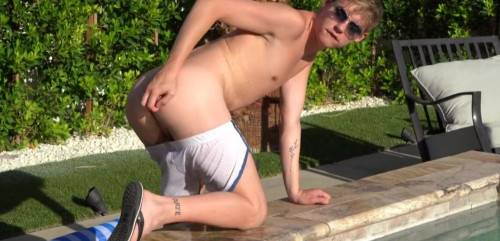 Twink Gives A Blowjob To His Buddy By The Pool on nudesceleb.com